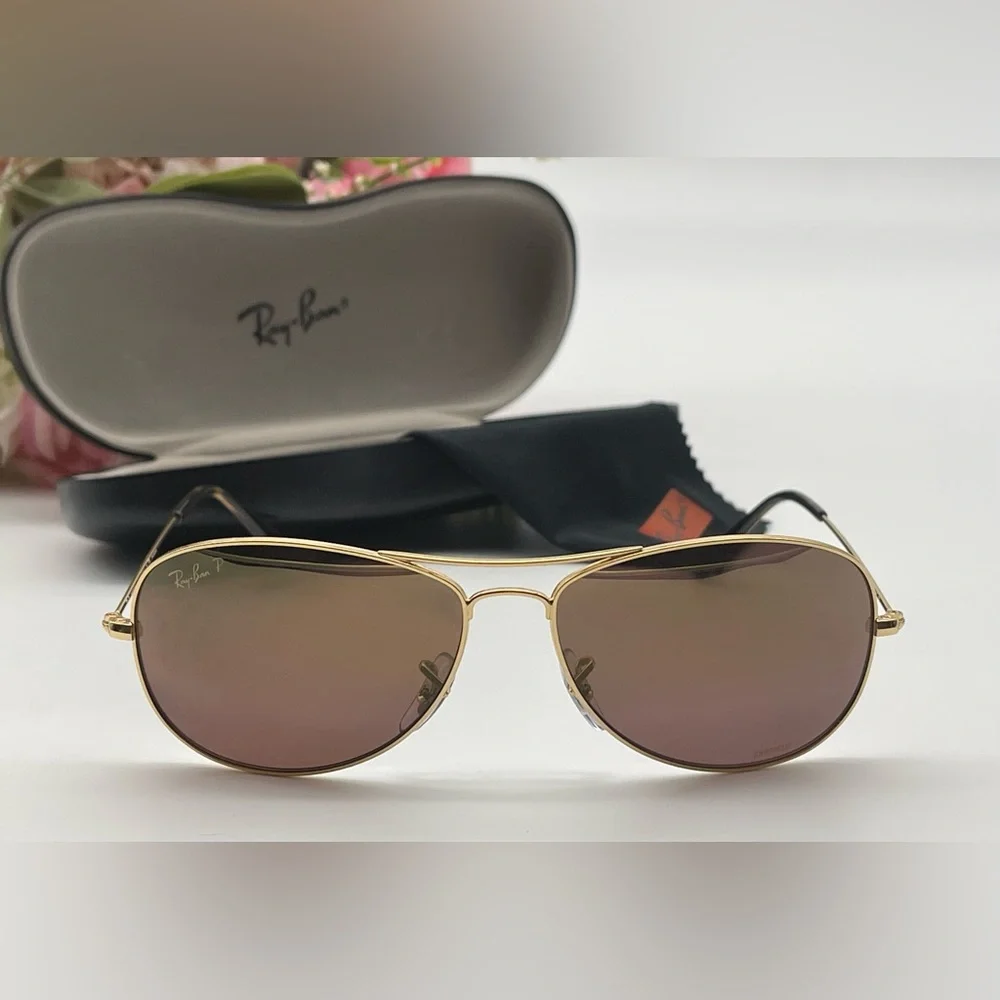 Authentic Ray Ban Aviator Brown Sunglasses - Picture 1 of 15